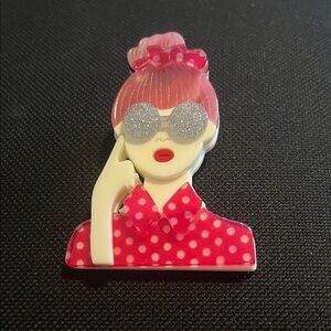 Stylish Pink and White Brooch